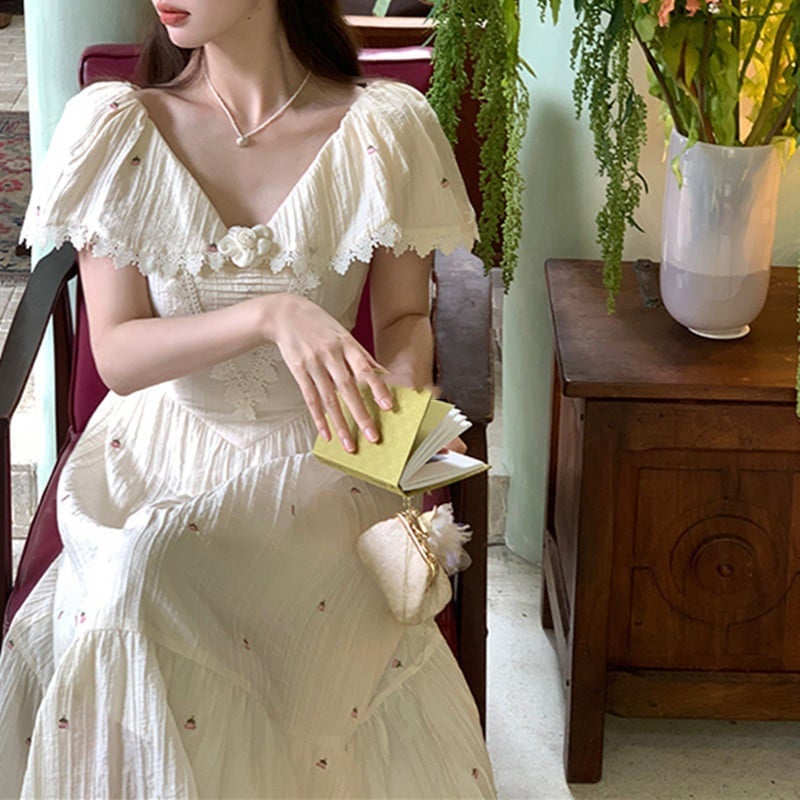 French Retro Tencel Dress Image 5