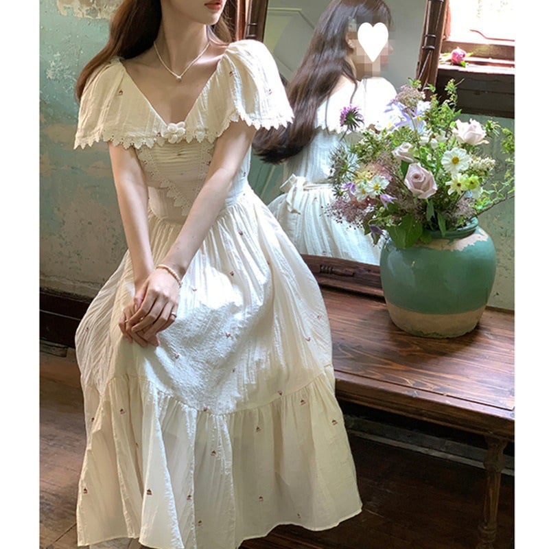 French Retro Tencel Dress Image 4