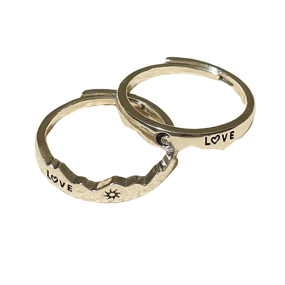 LOVE Sun Moon Star Couple Ring lifestyle