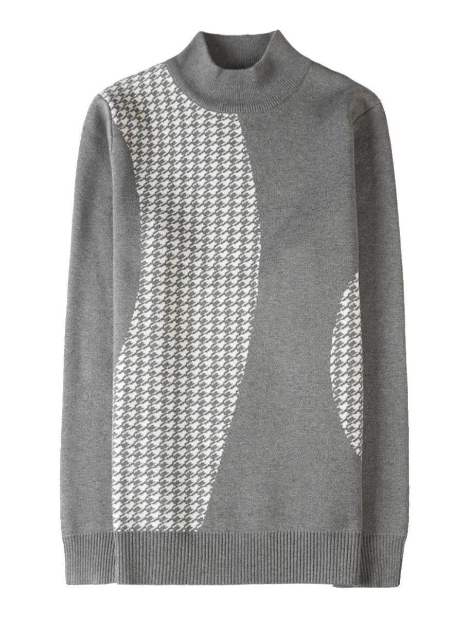 Men's Black Tight Long Sleeve Sweater Image 5