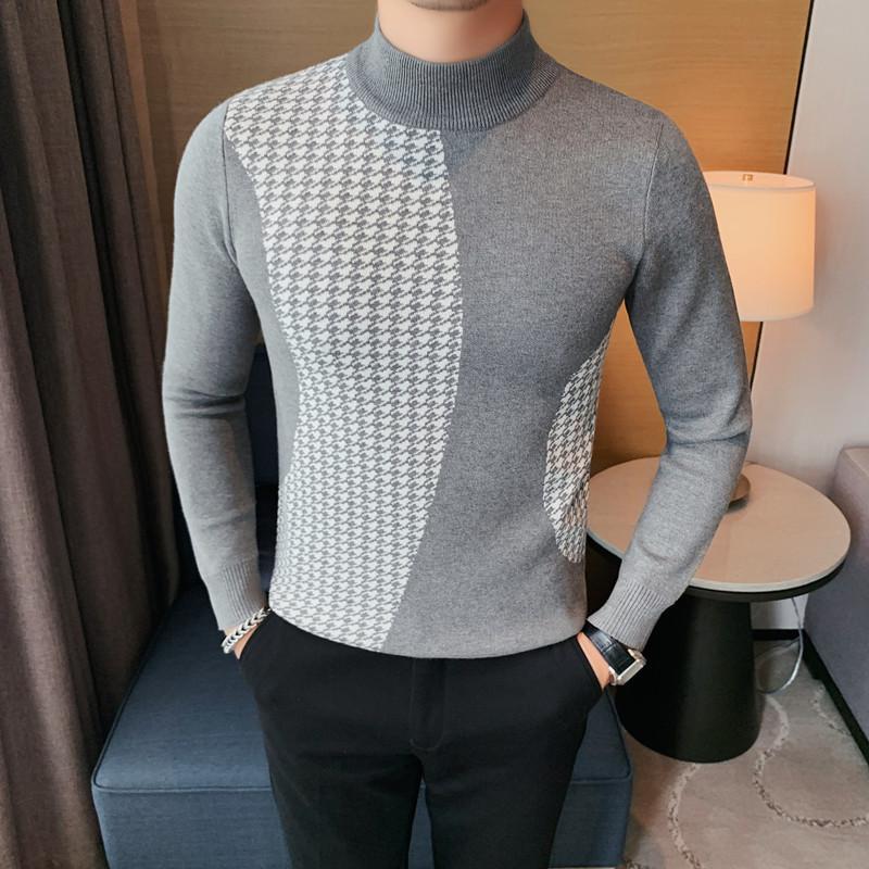 Men's Black Tight Long Sleeve Sweater Image 4