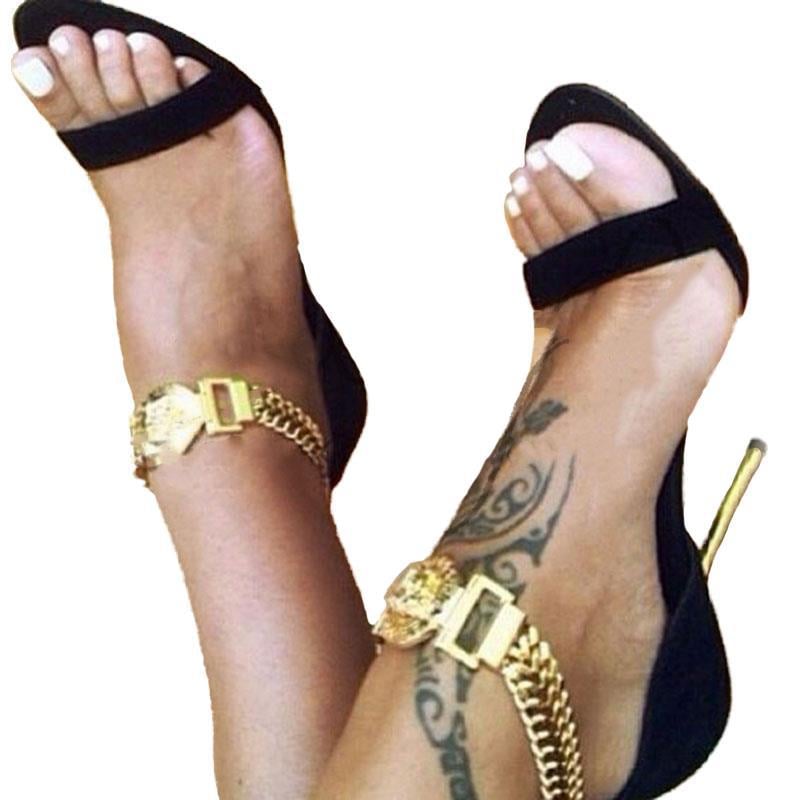 Metallic Heeled Sandals 4
