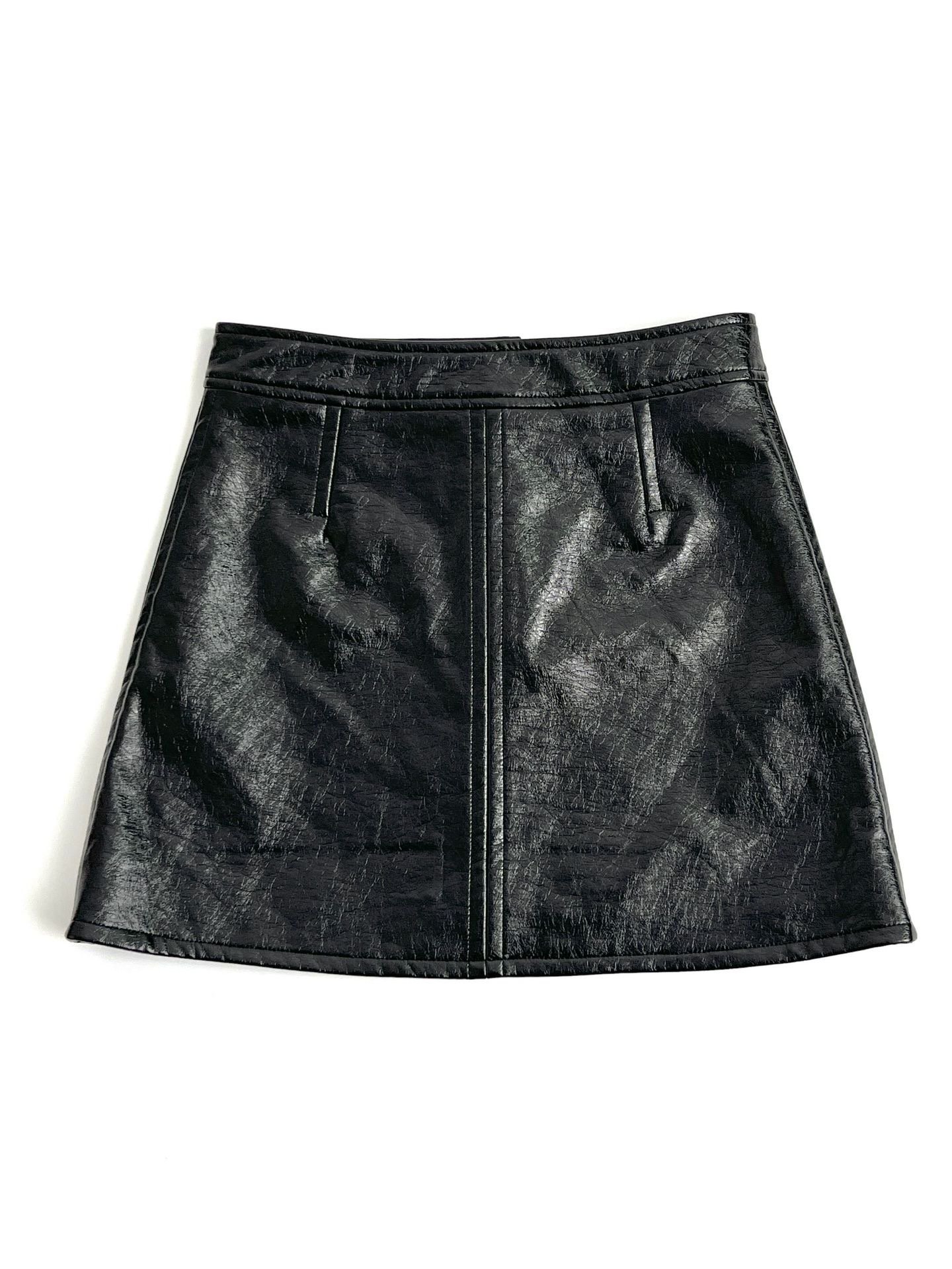 Women's Fashion Casual Package Hip PU Leather Skirt 5
