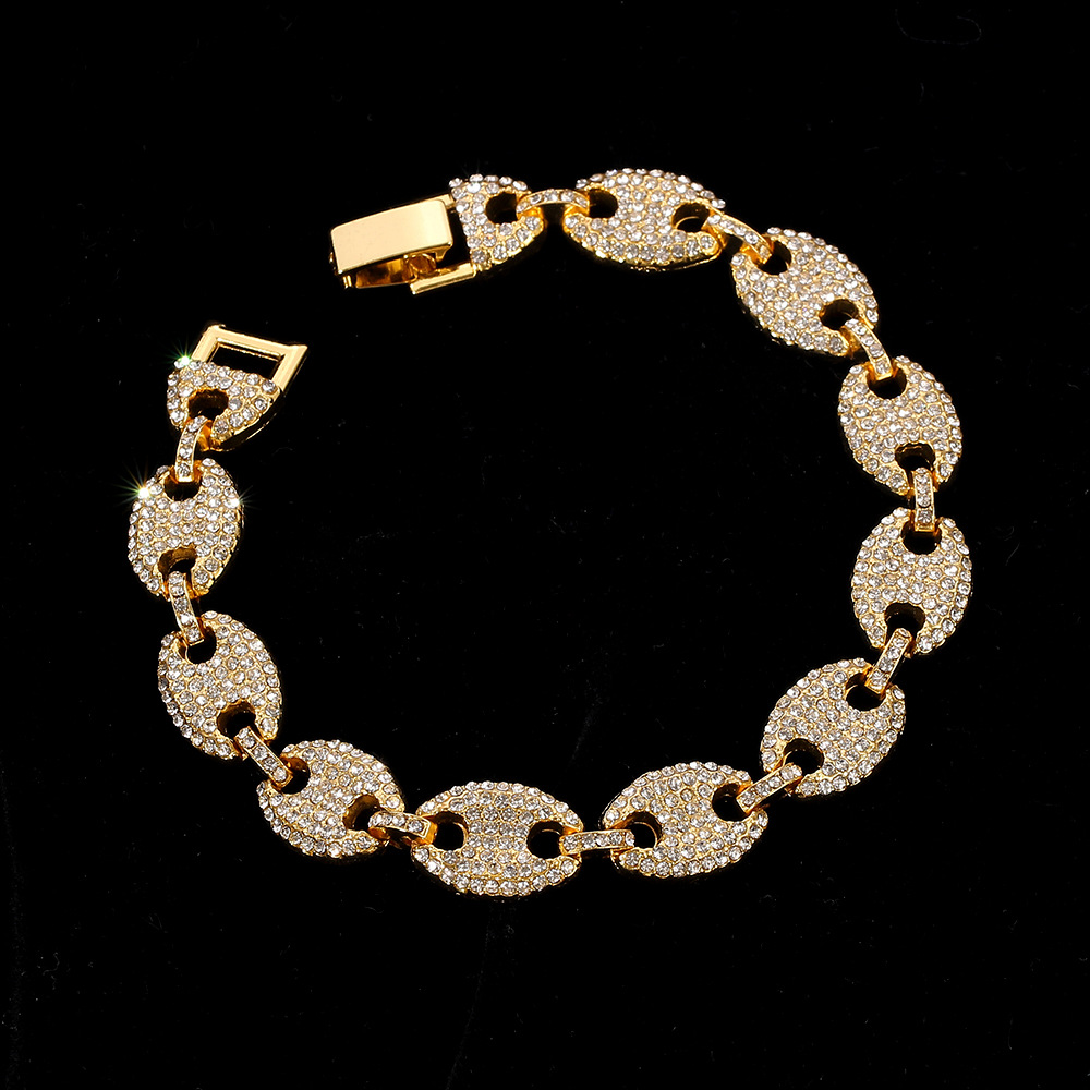 Women's Button Diamond Pig Nose Bracelet 1