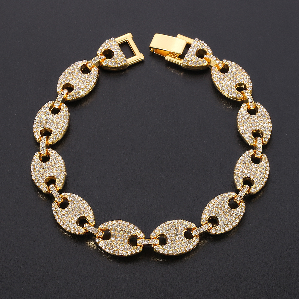 Women's Button Diamond Pig Nose Bracelet 6