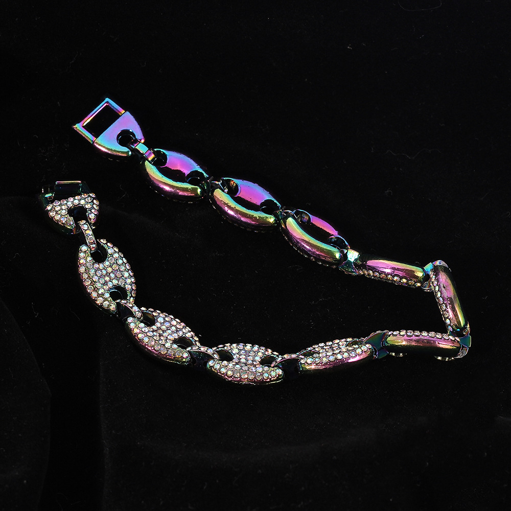 Women's Button Diamond Pig Nose Bracelet 8