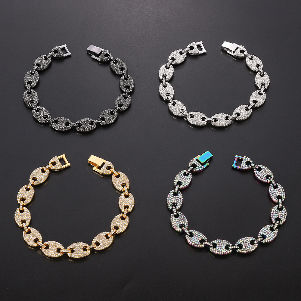 Women's Button Diamond Pig Nose Bracelet 5