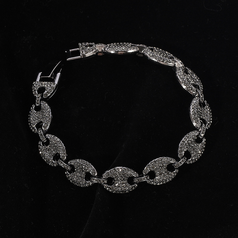 Women's Button Diamond Pig Nose Bracelet 9