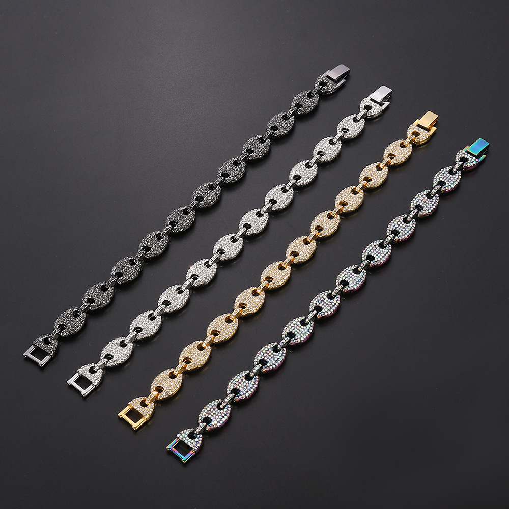 Women's Button Diamond Pig Nose Bracelet 4