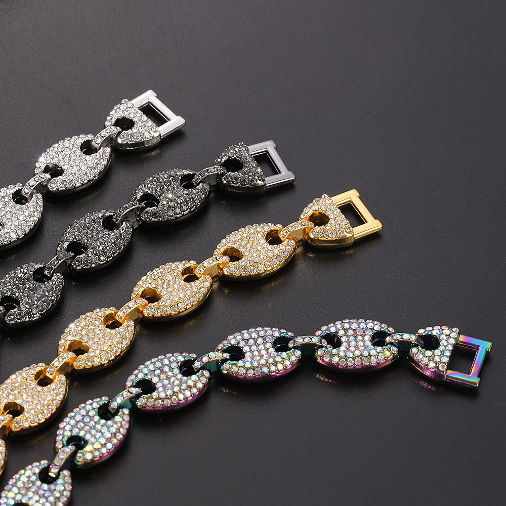 Women's Button Diamond Pig Nose Bracelet 7