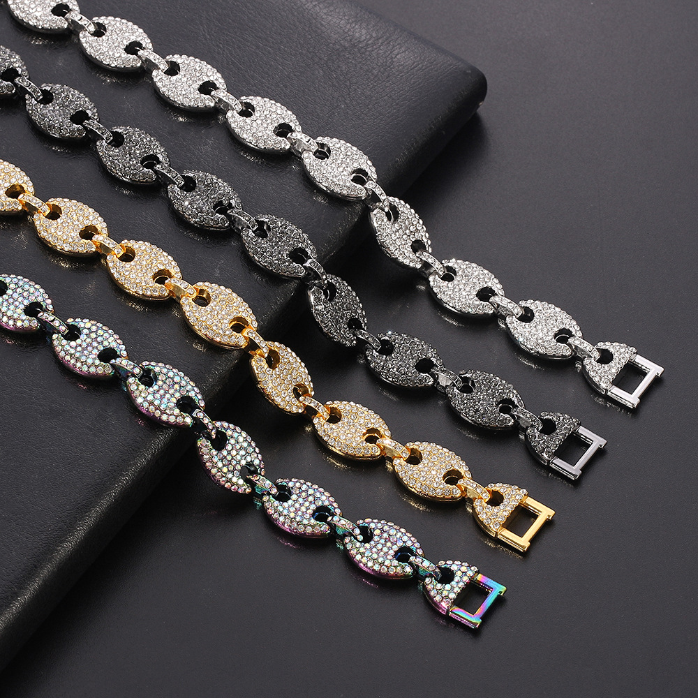 Women's Button Diamond Pig Nose Bracelet 3