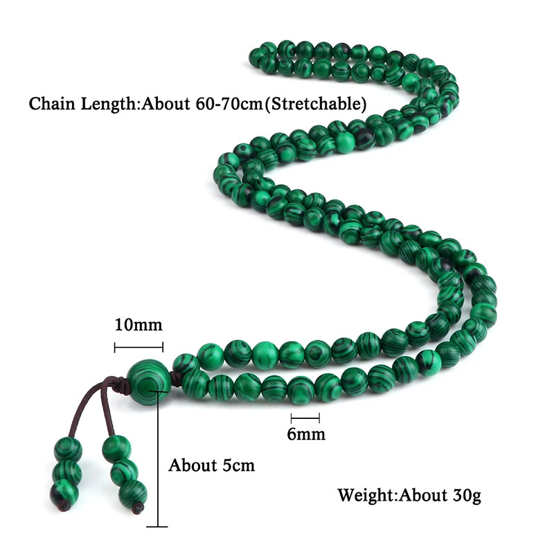 Malachite Beaded Necklace 12