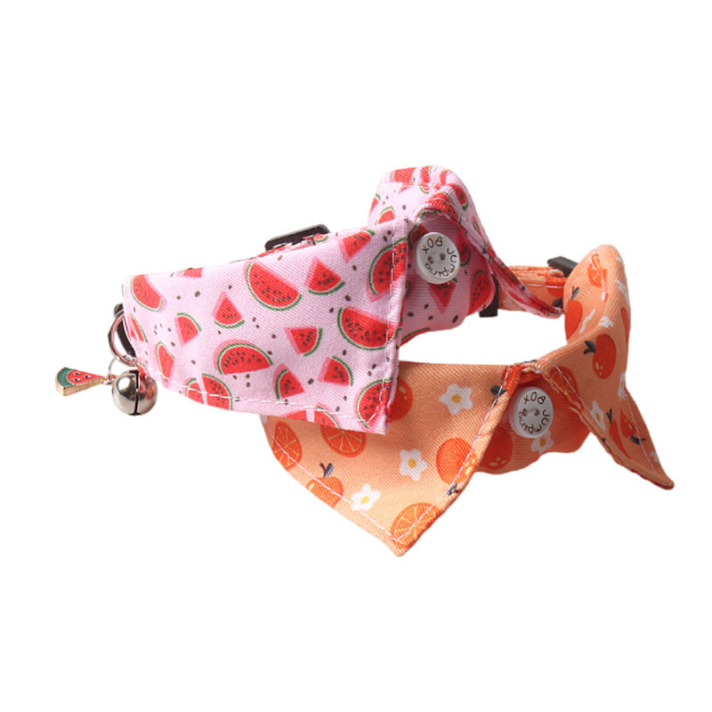 Fruit Blossom Series Bow Tie Cat Collar Yellow And White Flowers