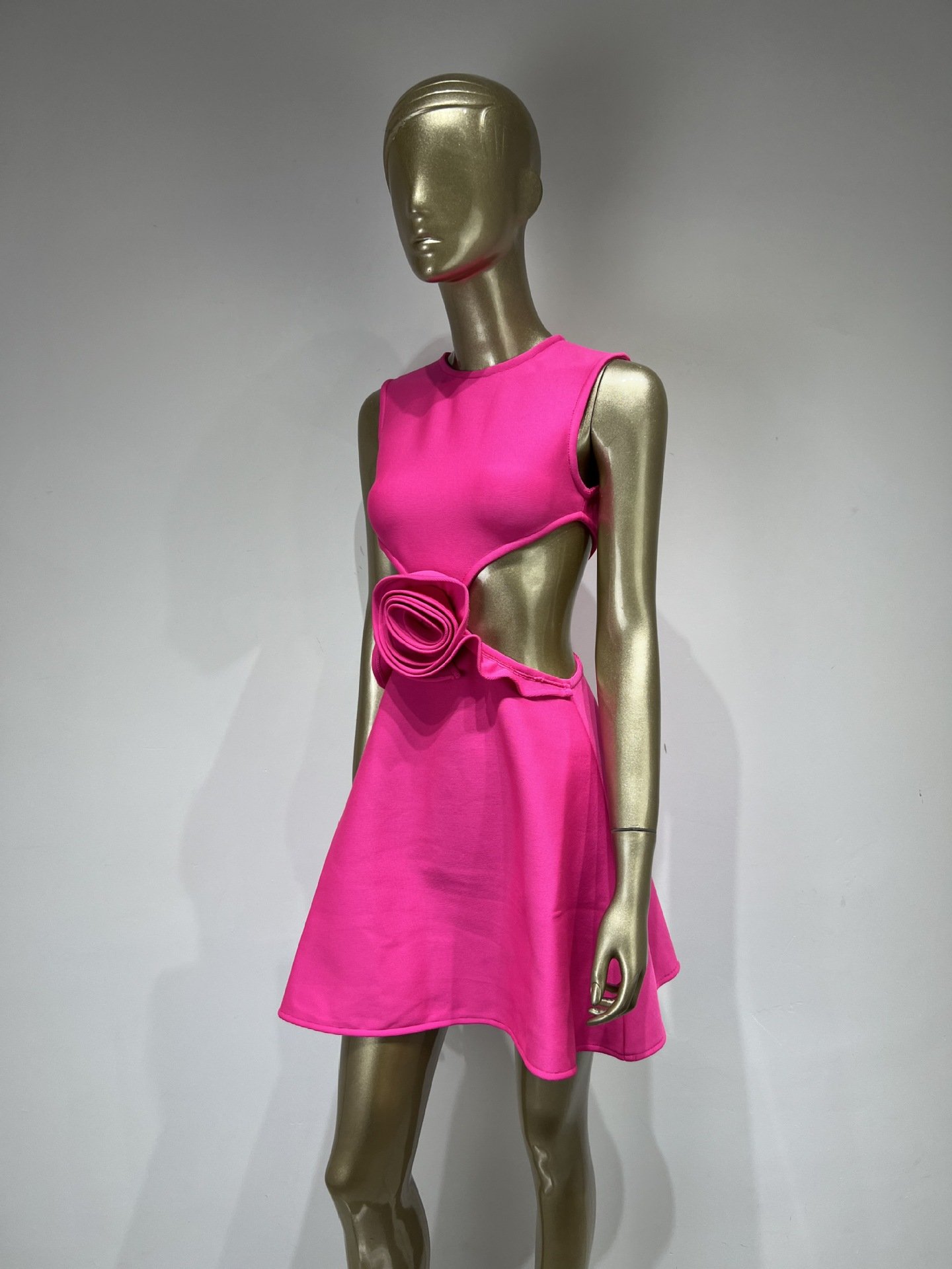 Side view of Women's Applique Fashion Party Dress