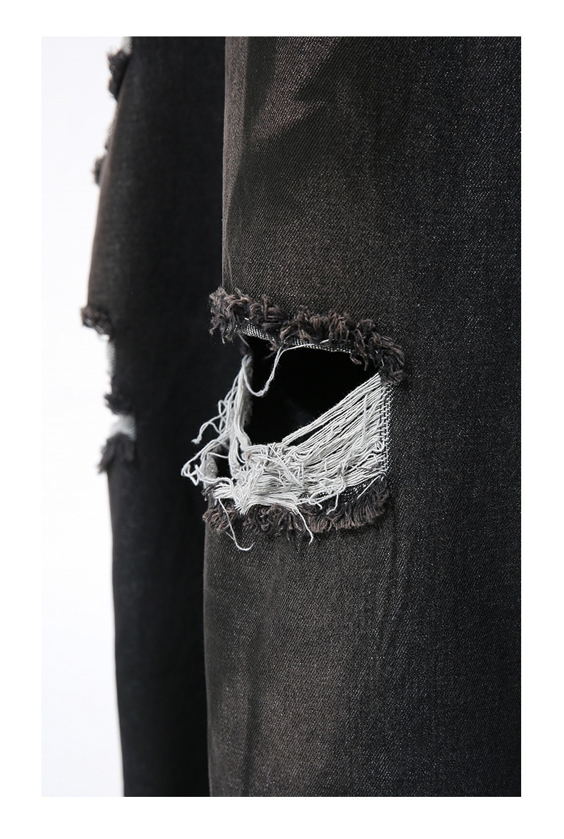 High Street Ripped Straight Retro Loose Jeans