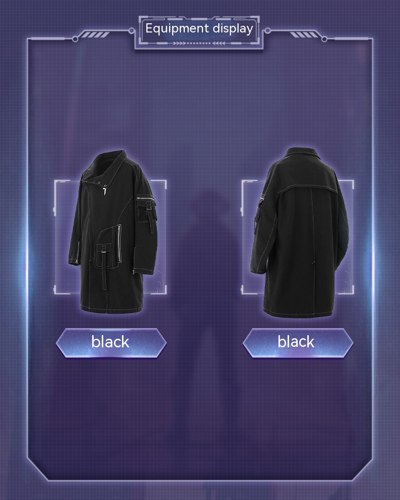 Irregular Trench Coat Detail View