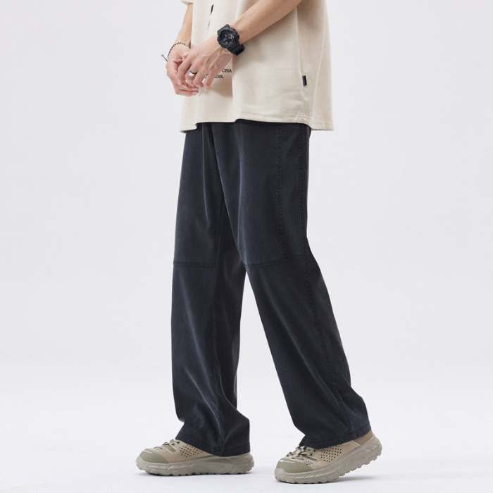 Elegant Ice Silk Leisure Mop Trousers
