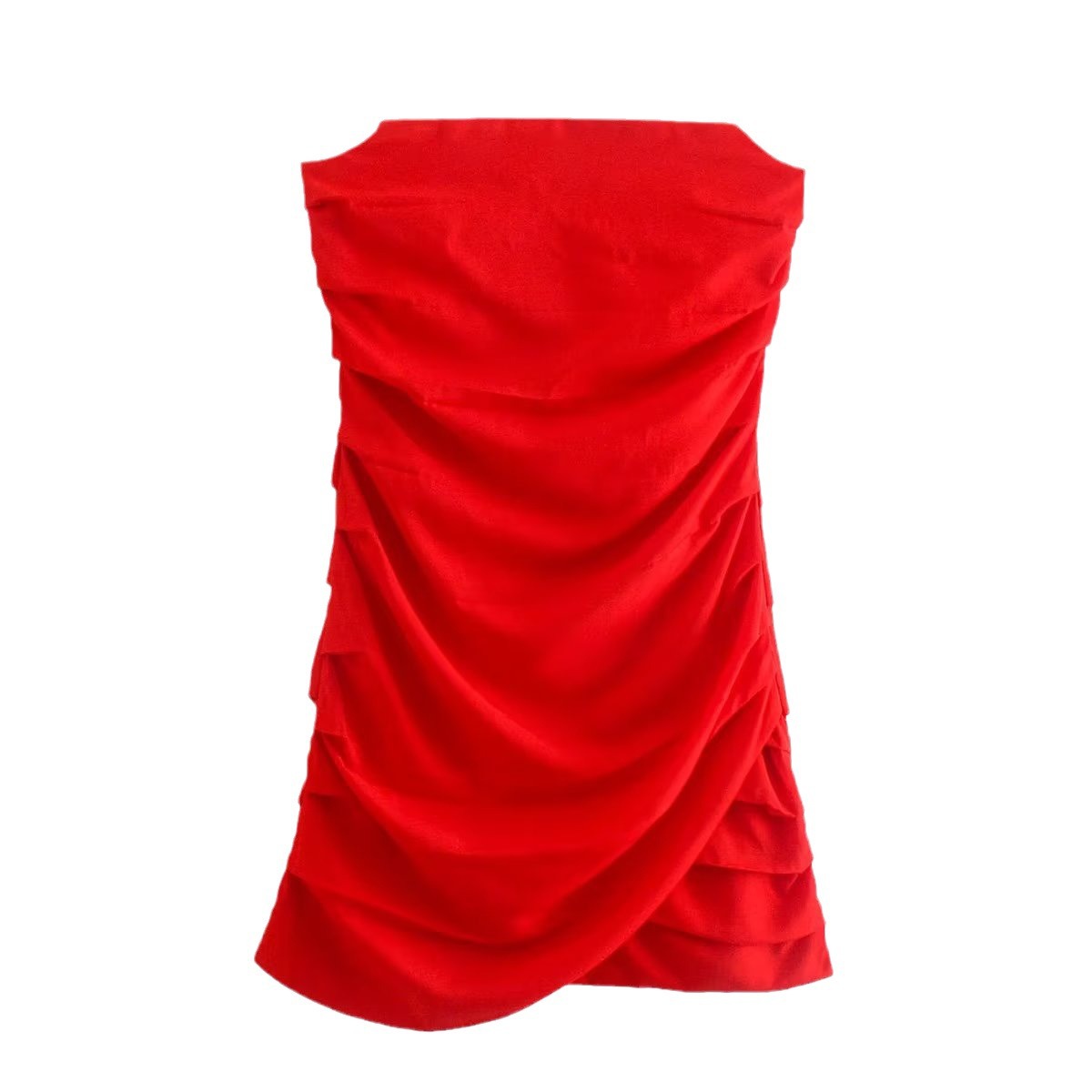Off-shoulder Pleated Dress Image 6