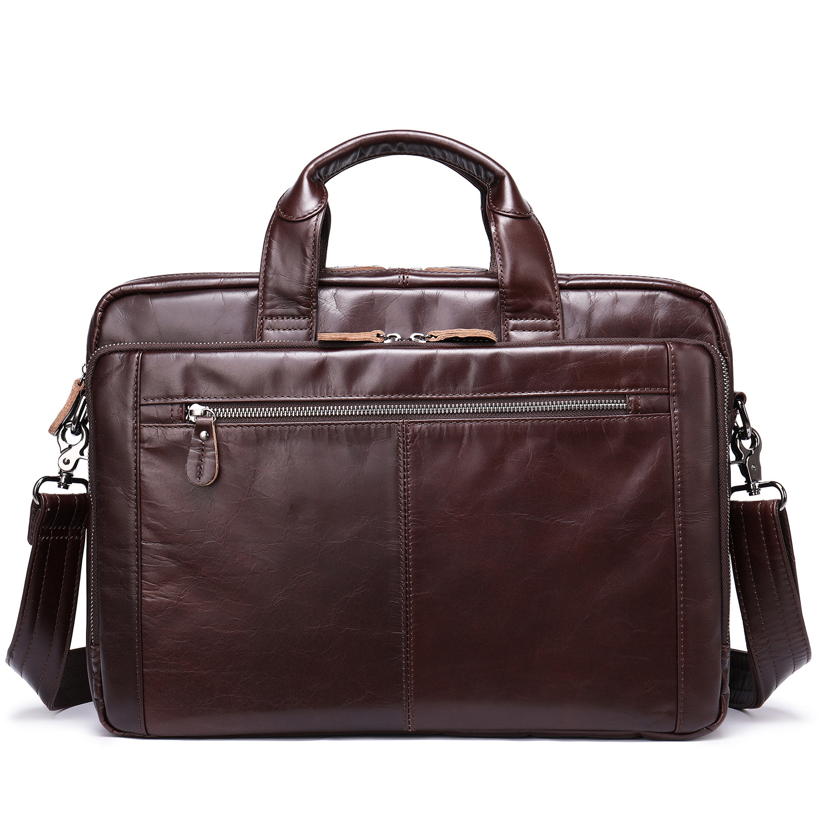 Men's Hand-carrying Genuine Leather Briefcase Image 1