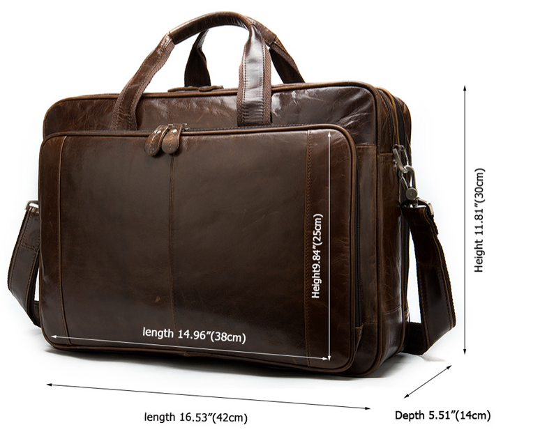 Men's Hand-carrying Genuine Leather Briefcase Image 6