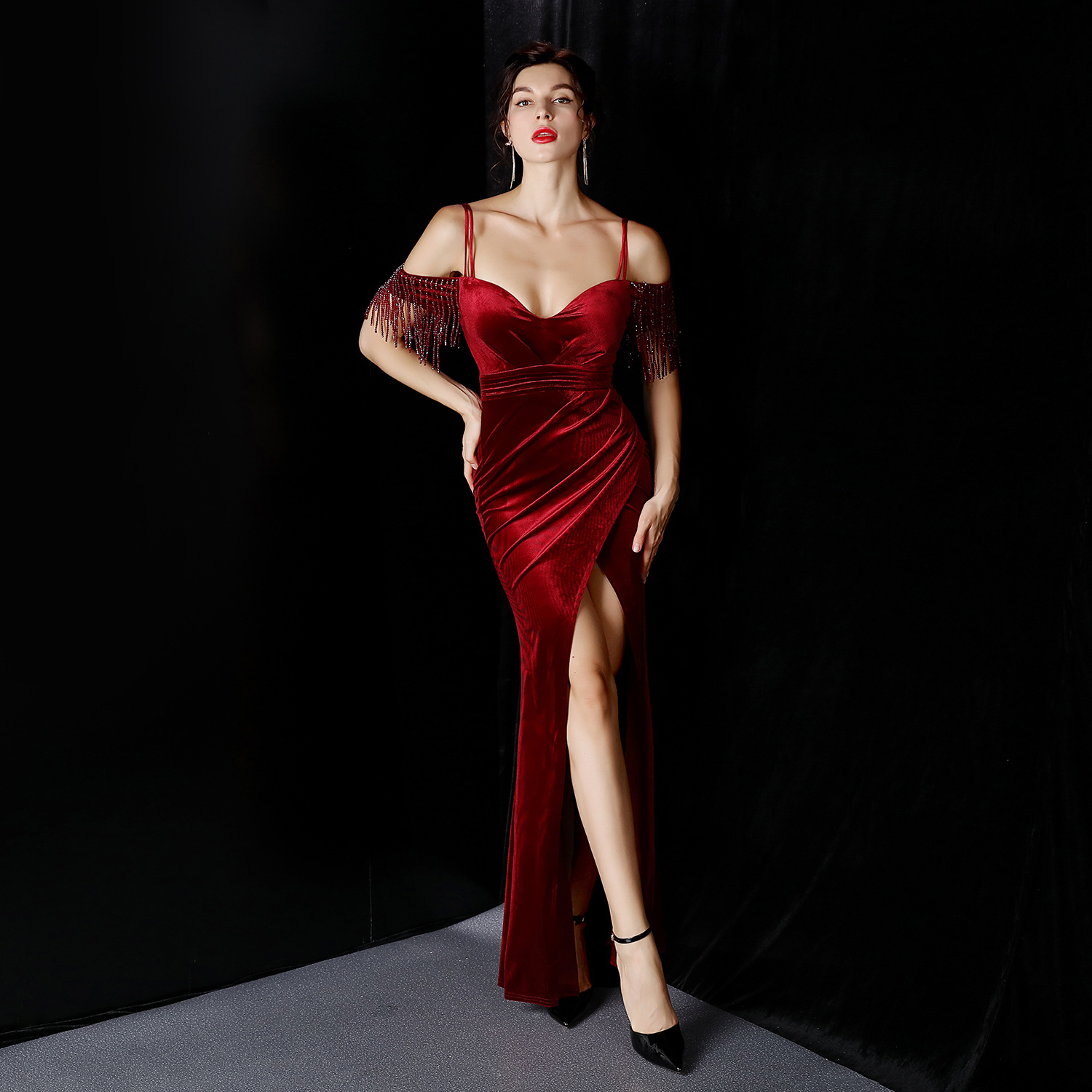 Elegant Velvet Dress Detail