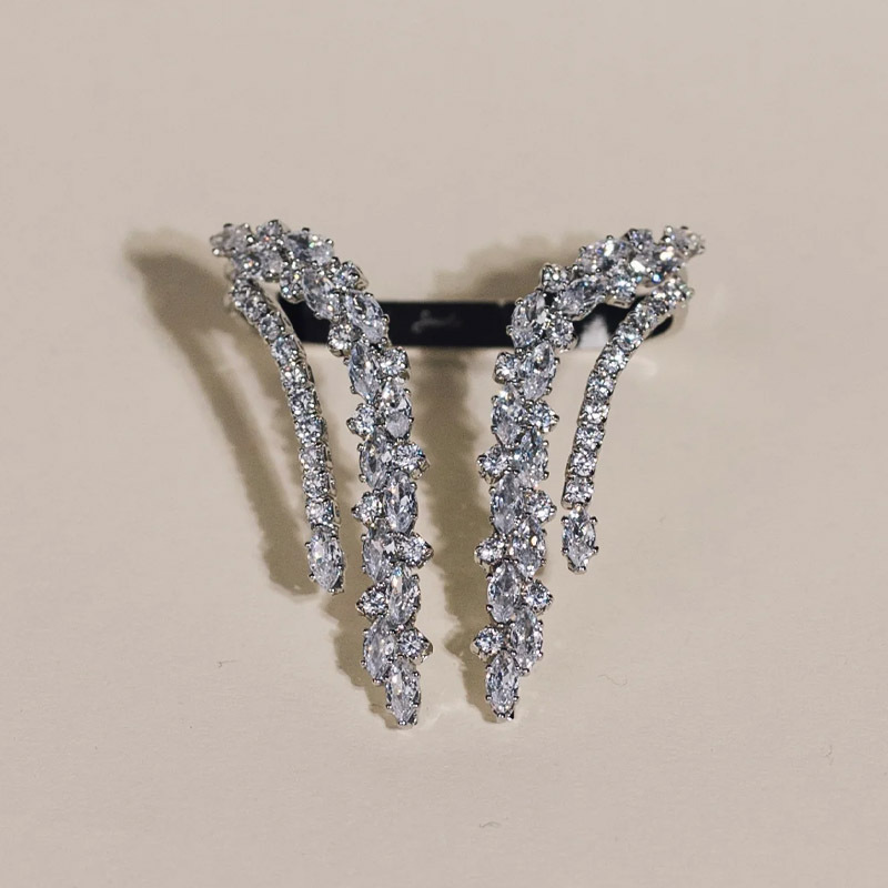 Zircon Ring Diamond Luxury Bridal Wedding Bracelet - Gold