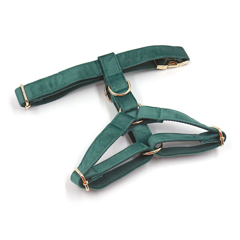 Green Velvet Dog Collar and Bow Tie