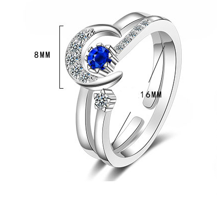 Star Moon Cold Wind Tail Ring Image 1