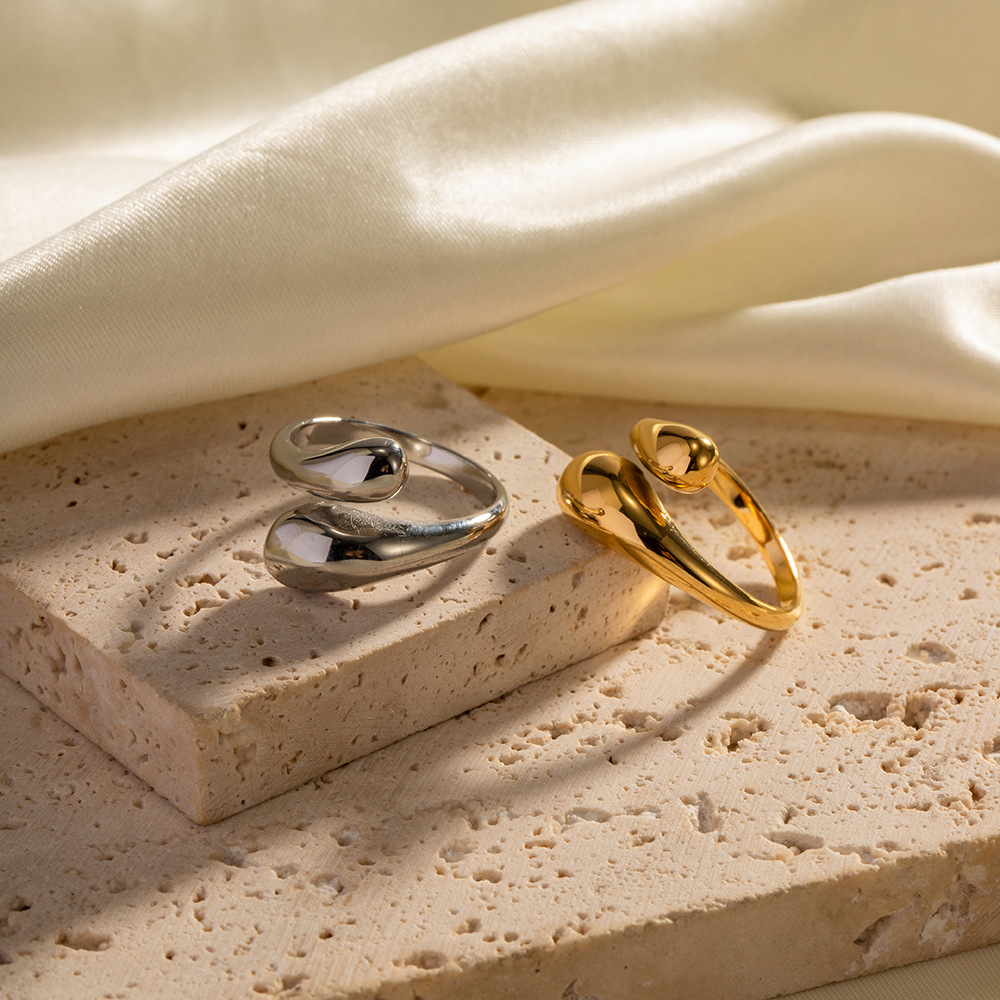 Golden Adjustable Cross Ring