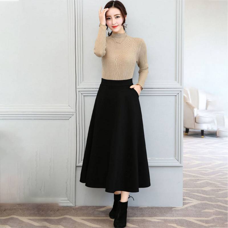 Women's Elastic High Waist Slim Skirt - Back View