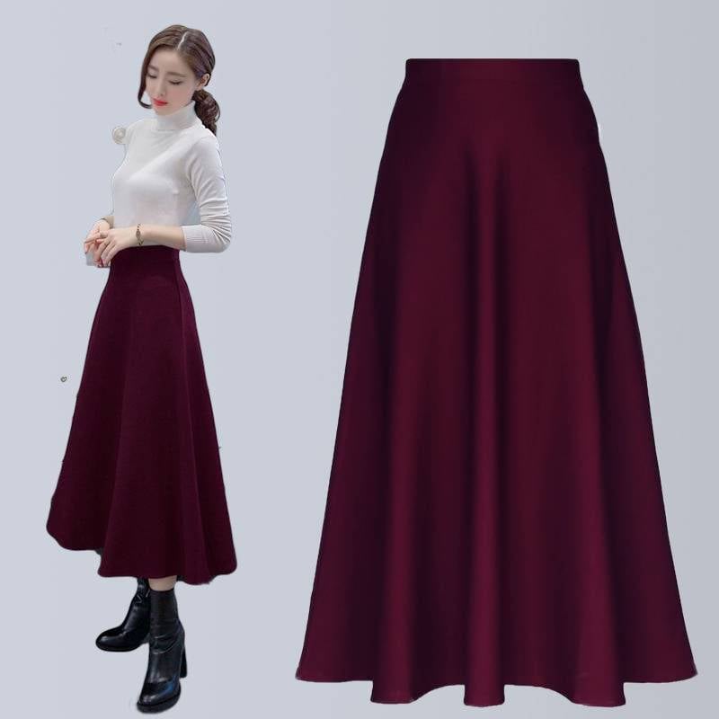 Women's Elastic High Waist Slim Skirt - Black