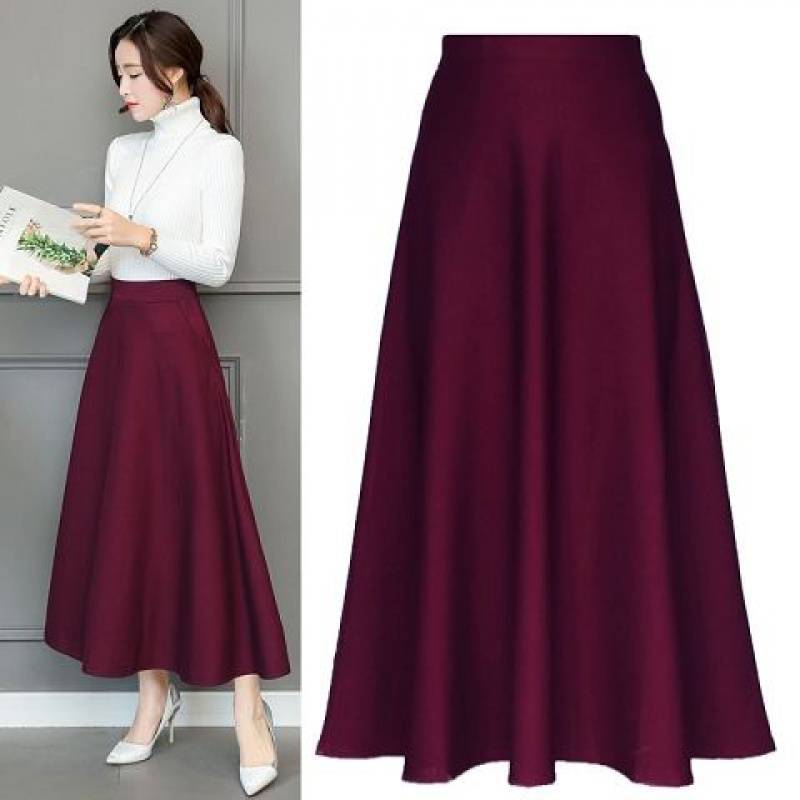 Women's Elastic High Waist Slim Skirt - Side View