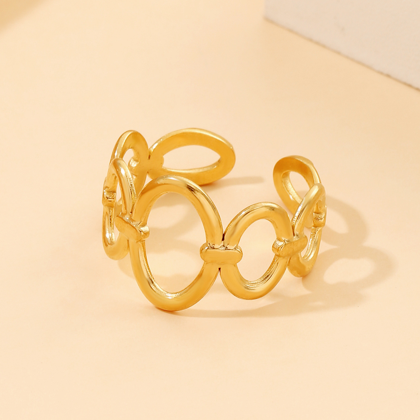 Women's Geometric Ring - Steel Color