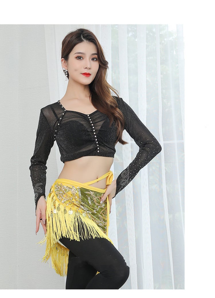 Women's Sequin Lace-up Performance Waist Scarf