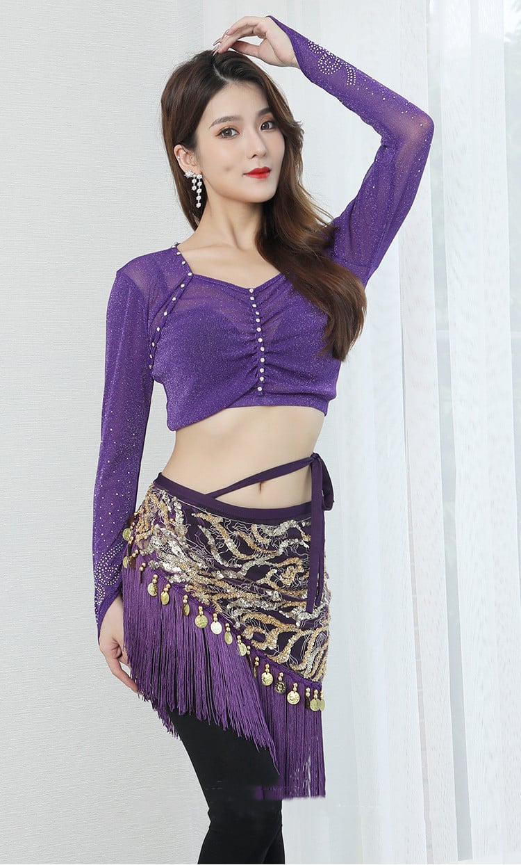 Women's Sequin Lace-up Performance Waist Scarf