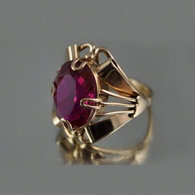 Close-up of the Red Zircon Ring