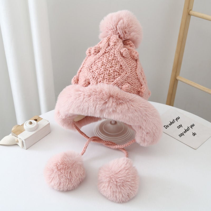 Winter Hat Big Fur Pink