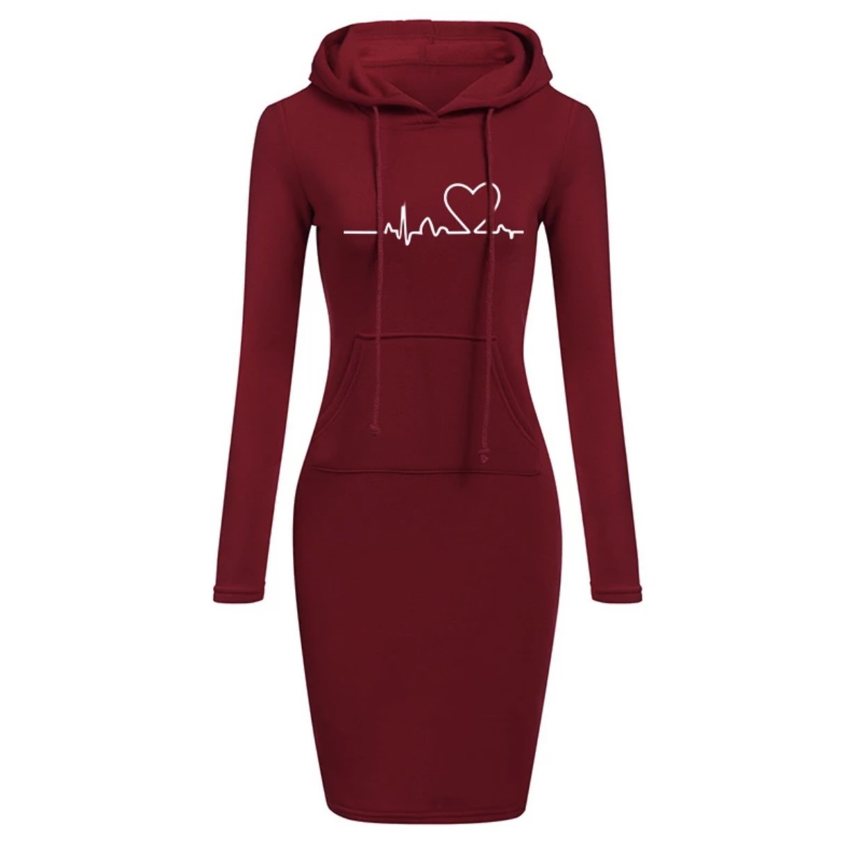 Hoodie Kleid Grau