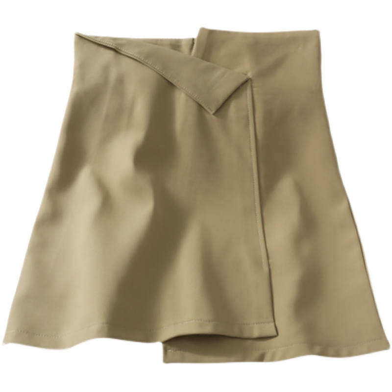 Irregular High-waisted Slim All-match Skirt in Khaki