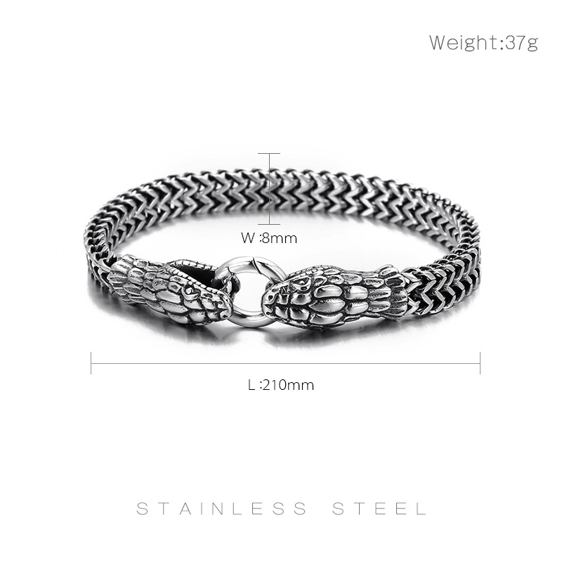 Titanium Steel Old Spirit Snake Bracelet 2