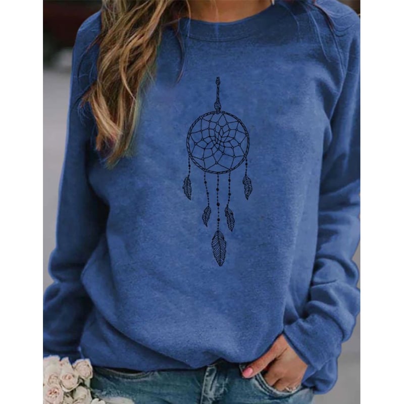National Style Printed Sweater Image 1