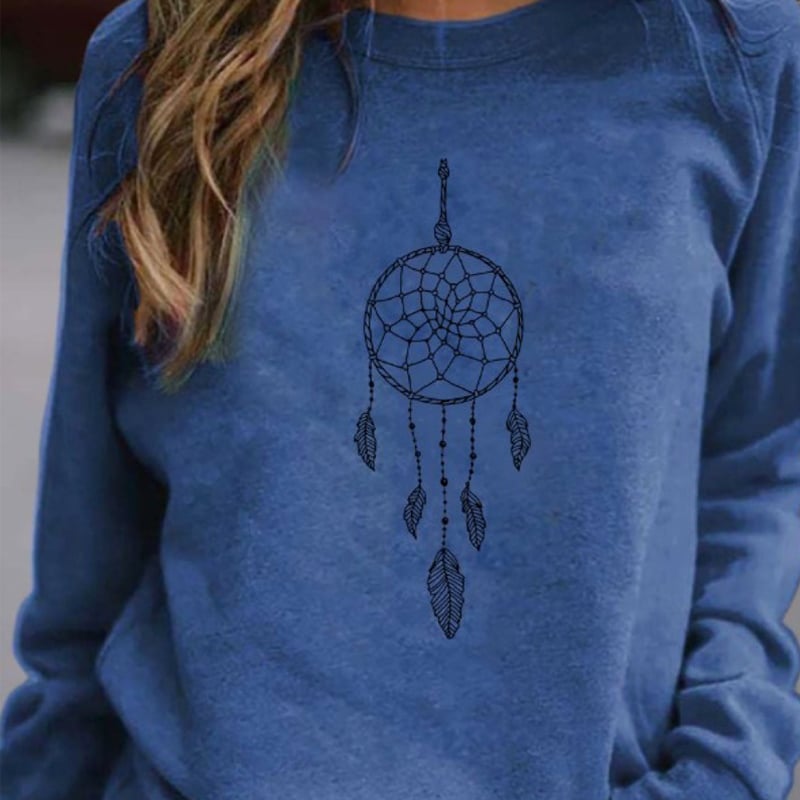 National Style Printed Sweater Image 2
