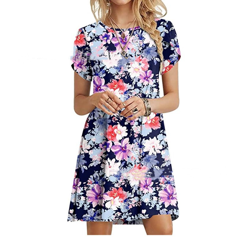 Women's Fashion Printed Pocket Dress Image 2