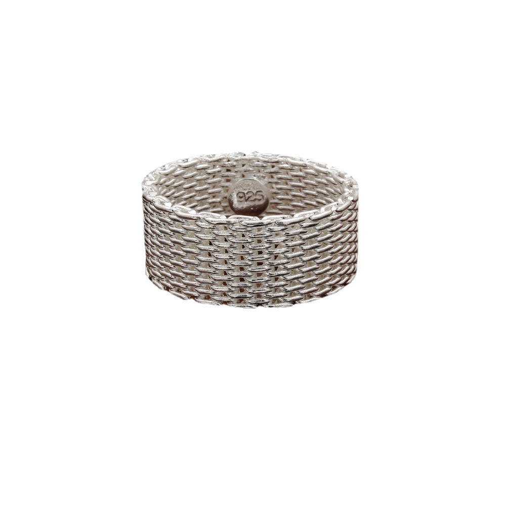 Mesh Ornament Fashion Silver Plated Mesh Ring 5