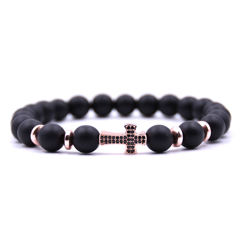 Black Frosted Stone Bracelet - Image 2