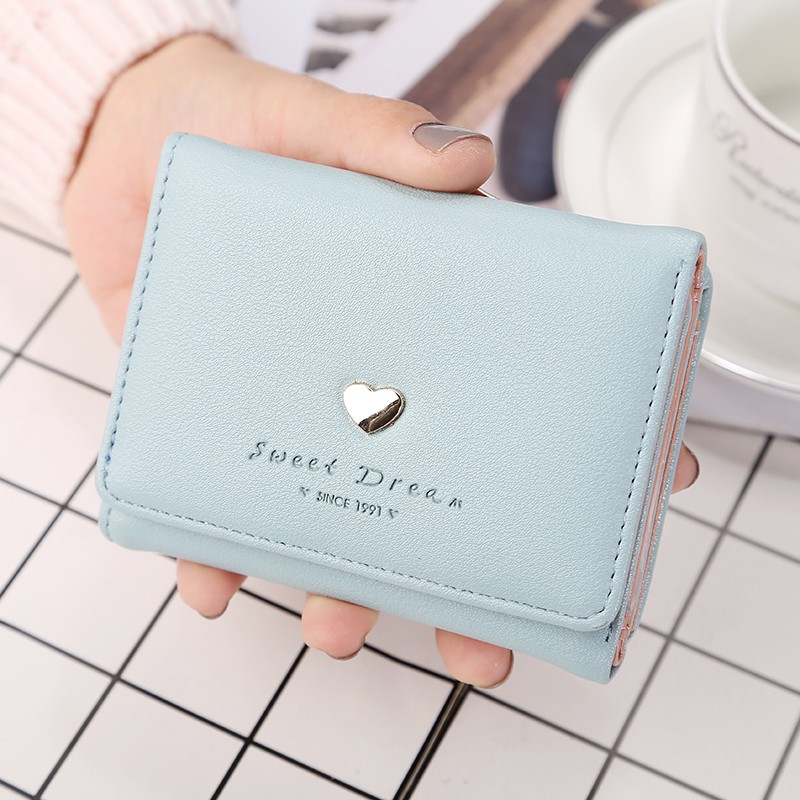 Buckle Change Bit Card Bag - Love Light Blue
