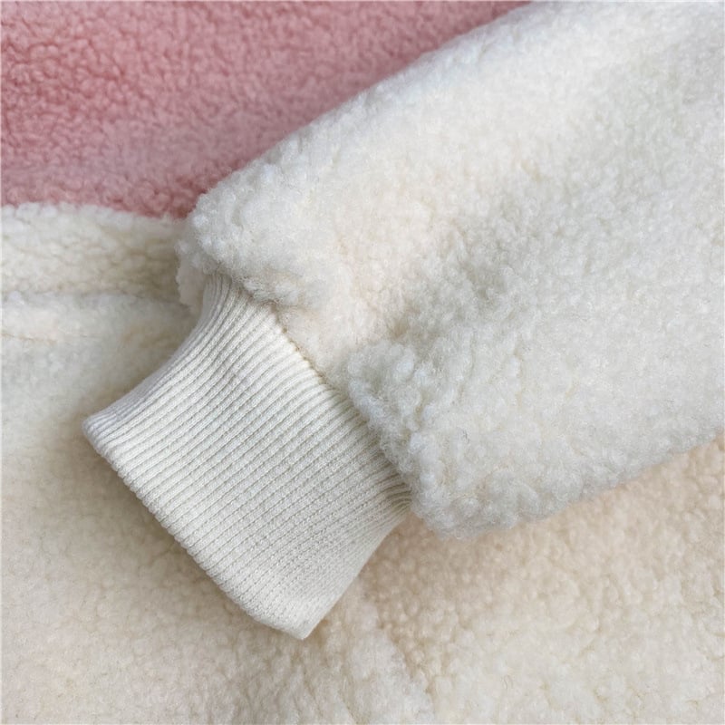 Semi High Collar Plush Warm Coat Image 5