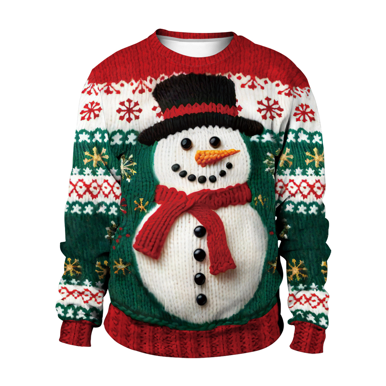 Women's Snowman Christmas Tree Pattern Sweater 6