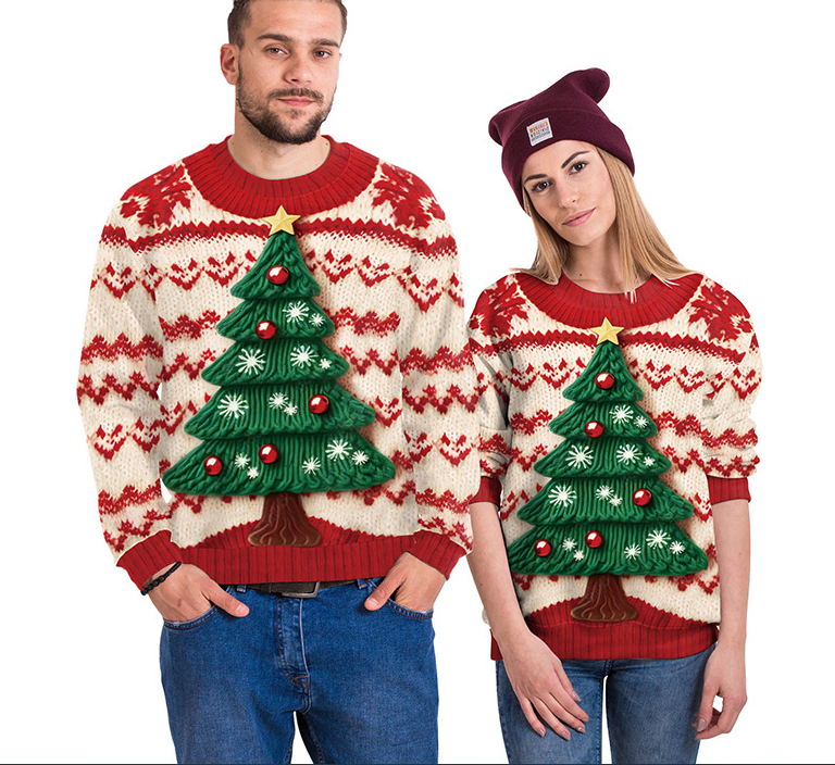 Women's Snowman Christmas Tree Pattern Sweater 3