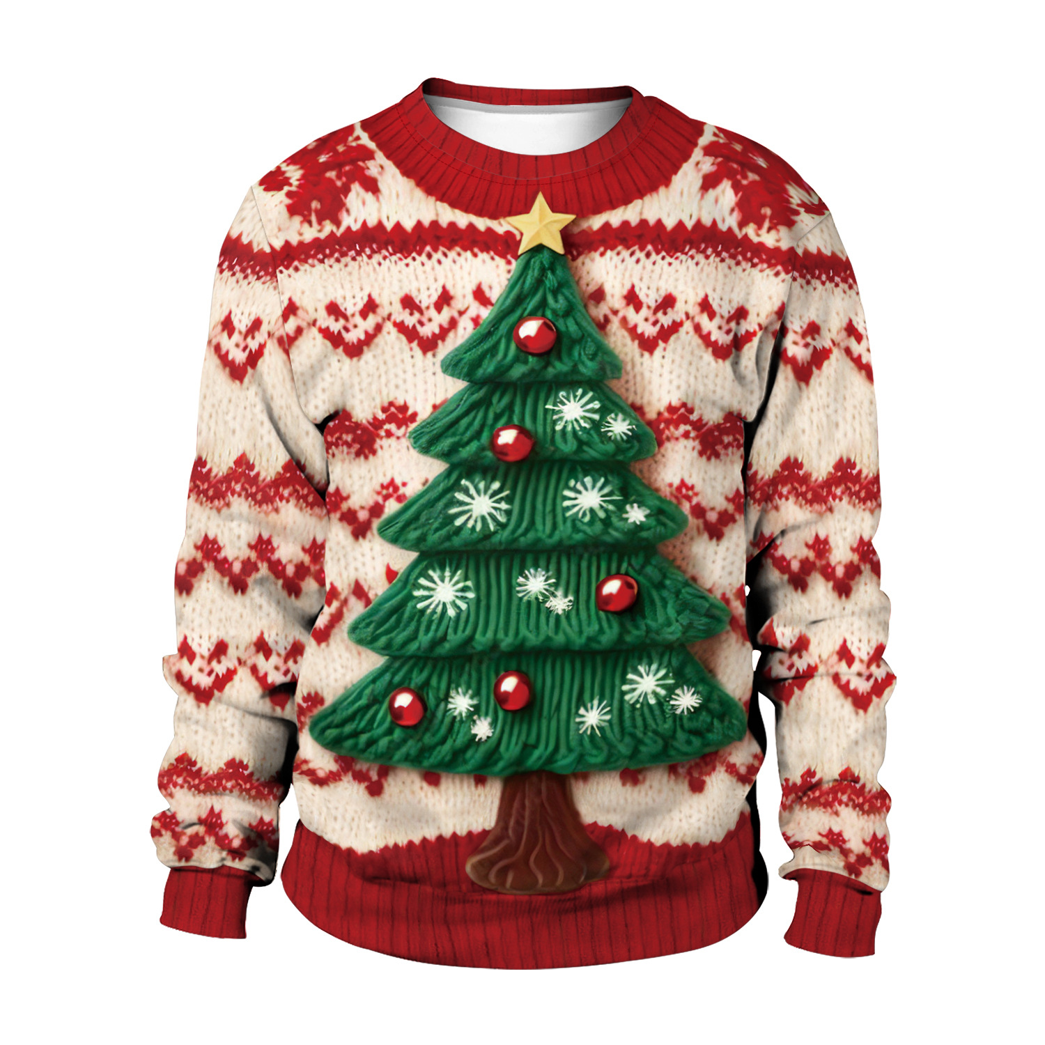 Women's Snowman Christmas Tree Pattern Sweater 5